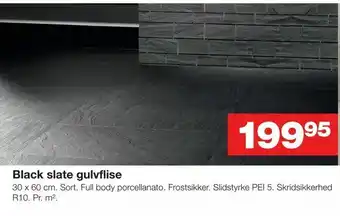 Black slate gulvflise