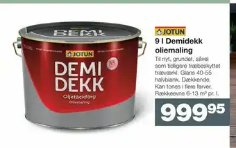 Bauhaus 9 l Demidekk oliemaling tilbud