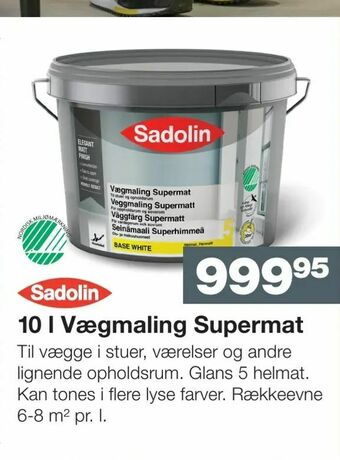 Bauhaus 10 l Vægmaling Supermat tilbud