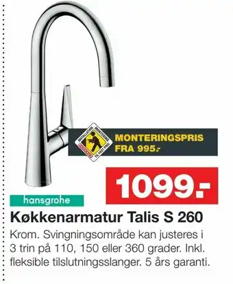 Bauhaus Køkkenarmatur Talis S 260 tilbud