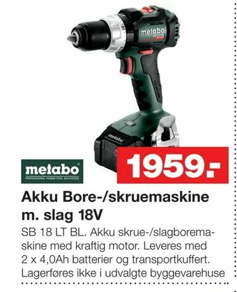 Bauhaus Akku Bore-/skruemaskine m. slag 18V tilbud