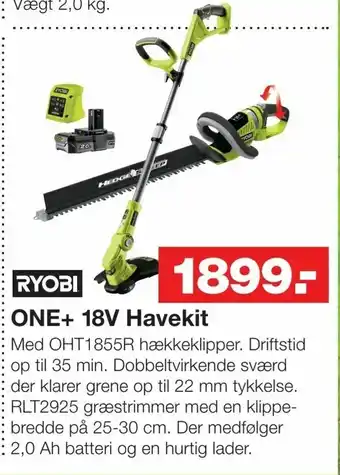 Bauhaus ONE+ 18V Havekit tilbud
