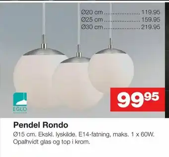 Bauhaus Pendel Rondo tilbud