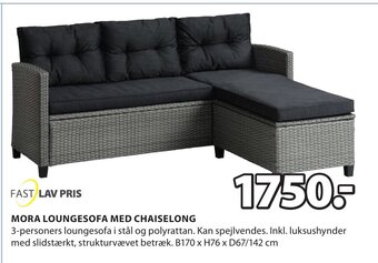 JYSK MORA LOUNGESOFA MED CHAISELONG tilbud