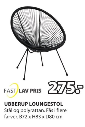 JYSK UBBERUP LOUNGESTOL tilbud