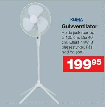 Bauhaus Gulvventilator tilbud
