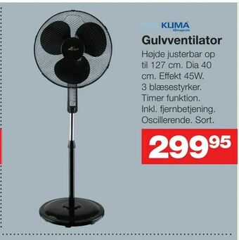 Bauhaus Gulvventilator tilbud