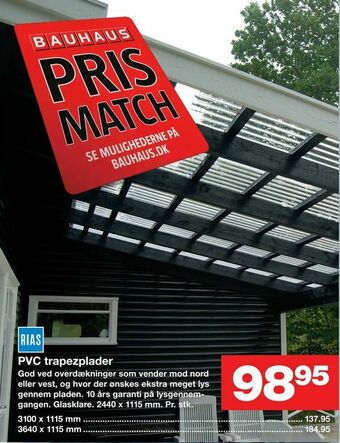 Bauhaus PVC trapezplader tilbud