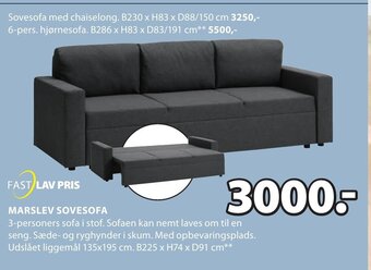 JYSK MARSLEV SOVESOFA tilbud