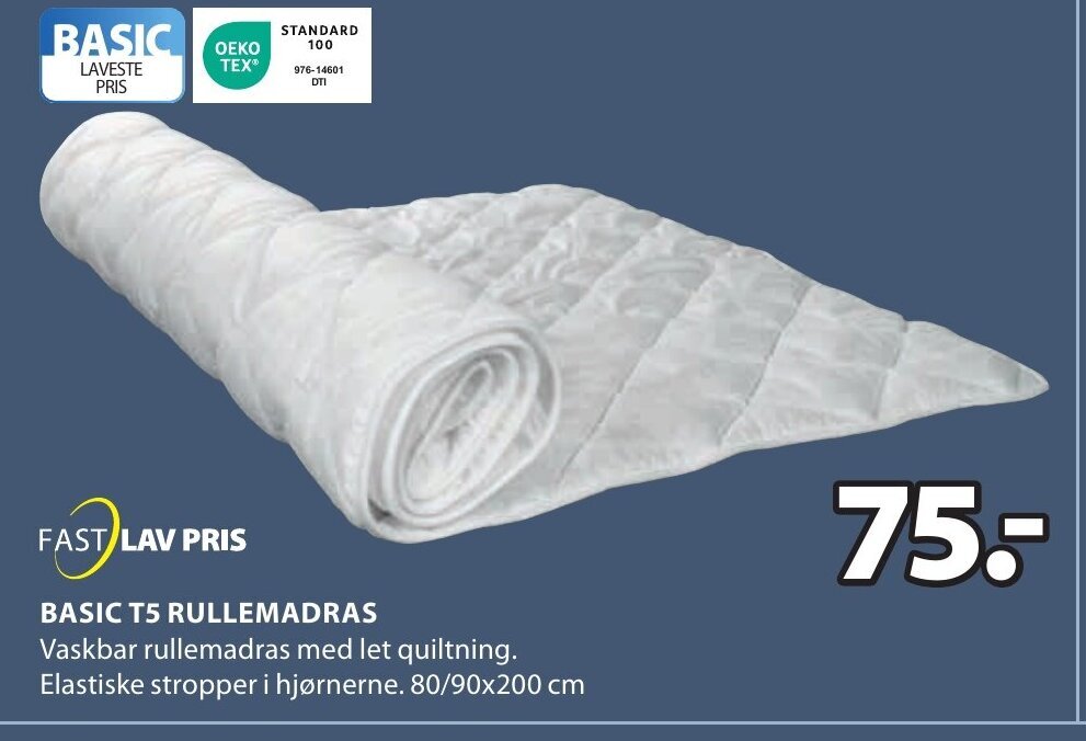 BASIC T5 RULLEMADRAS tilbud hos JYSK