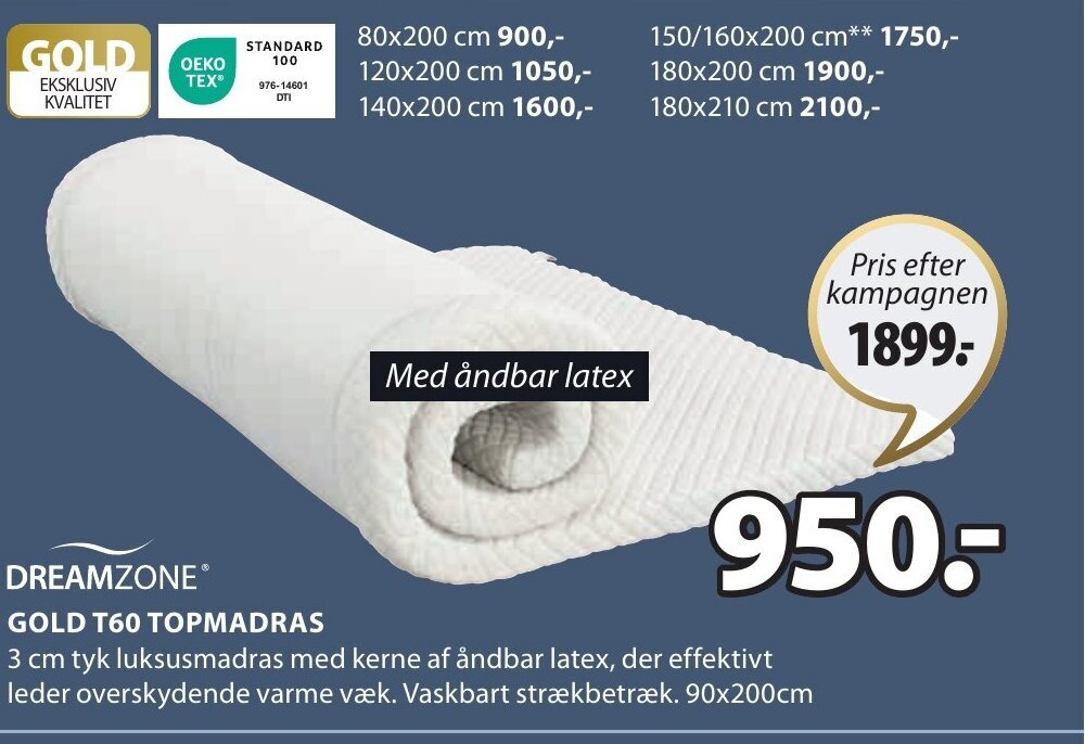 GOLD T60 TOPMADRAS tilbud hos JYSK