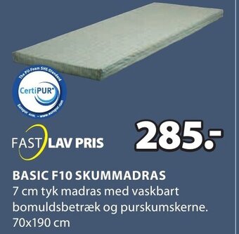 JYSK BASIC F10 SKUMMADRAS tilbud