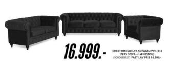 My Home Chesterfield lyx sofagruppe (3+2 pers. sofa + lænestol) tilbud