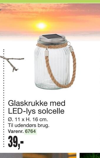 Harald Nyborg Glaskrukke med led-lys solcelle tilbud