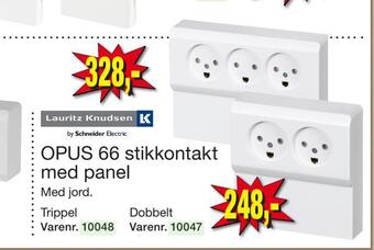 Harald Nyborg Opus 66 stikkontakt med panel tilbud