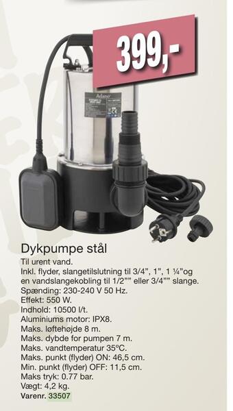 Harald Nyborg Dykpumpe stål tilbud