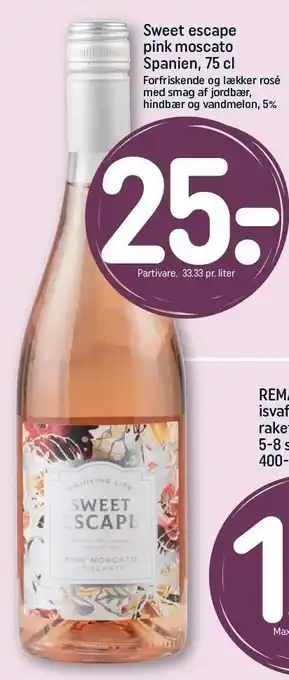 REMA 1000 Sweet escape pink moscato tilbud