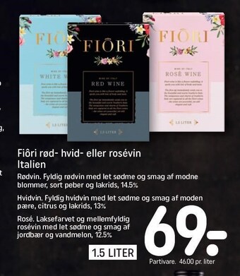 REMA 1000 Fiôri rød- hvid- eller rosévin tilbud