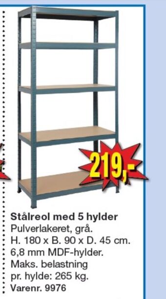Harald Nyborg Ukendt stålreol tilbud