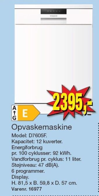 Harald Nyborg Wasco opvaskemaskine tilbud