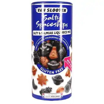 Van slooten salty spaceships lakridsmix | lækker ny lakridsmix fra van slooten. saltet lakrids i rumskib form, sjov og lækker