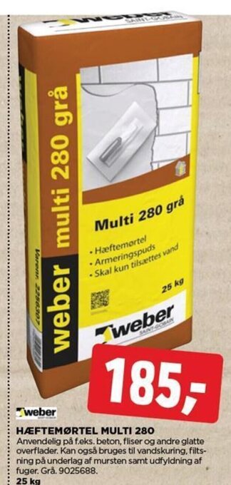 jem & fix HÆFTEMØRTEL MULTI 280 tilbud