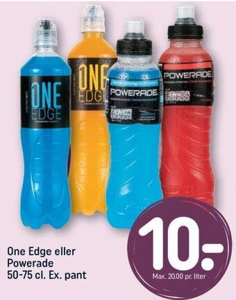 REMA 1000 One Edge eller Powerade 50-75 cl. Ex. pant tilbud