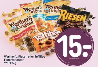 REMA 1000 Werther's, Riesen eller Toffifee Flere varianter 125-135g tilbud