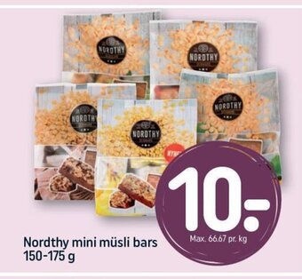 REMA 1000 Nordthy mini müsli bars 150-175 g tilbud