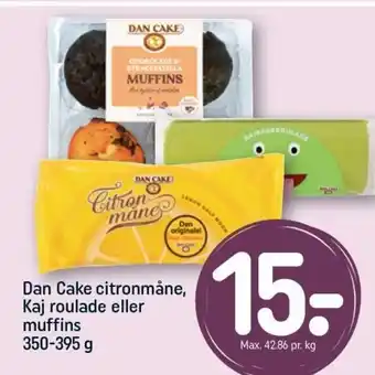 REMA 1000 Dan Cake citronmåne, Kaj roulade eller muffins 350-395g tilbud