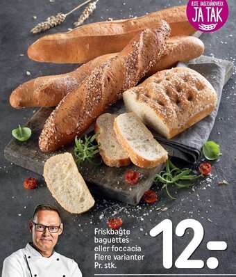 REMA 1000 Friskbagte baguettes eller foccacia Flere varianter Pr. stk. tilbud
