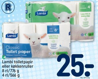 REMA 1000 Lambi toiletpapir eller køkkenruller tilbud