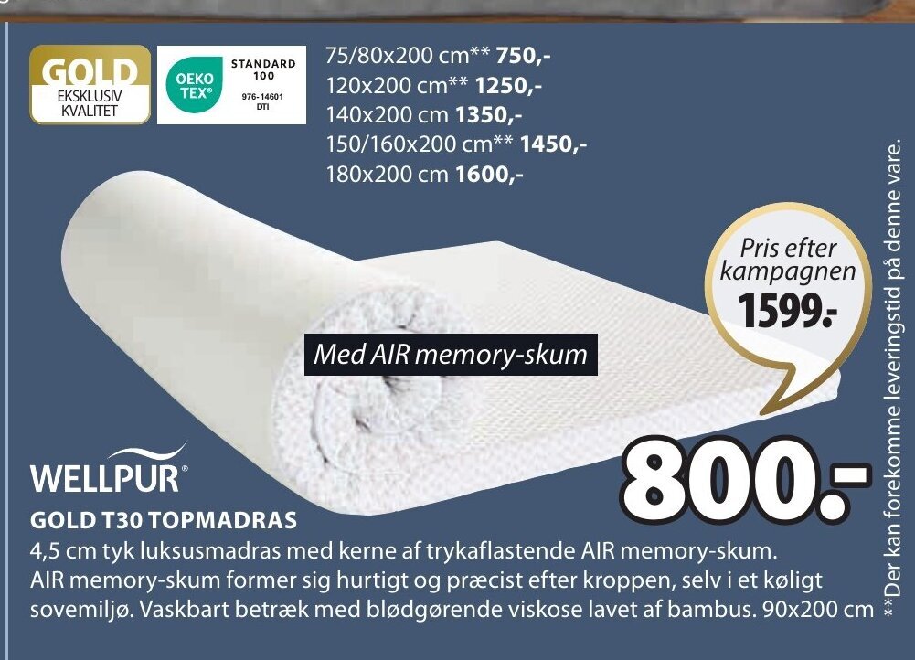 GOLD T30 TOPMADRAS tilbud hos JYSK