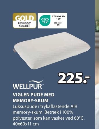 JYSK VIGLEN PUDE MED MEMORY-SKUM tilbud