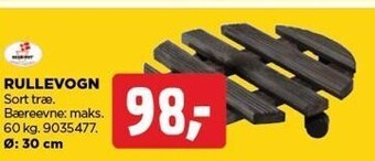 Rullevogn i sort træ