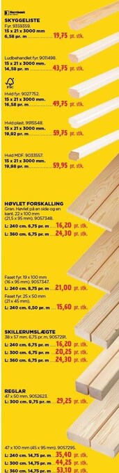 jem & fix Skyggeliste, høvlet forskalling, skillerumslægte tilbud