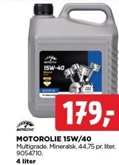 jem & fix Autozone motorolie 15w/40 tilbud