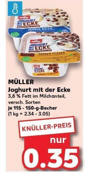 Kaufland MÜLLER Joghurt mit der Ecke tilbud