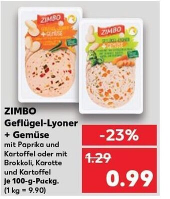 Kaufland ZIMBO Geflügel-Lyoner + Gemüse tilbud