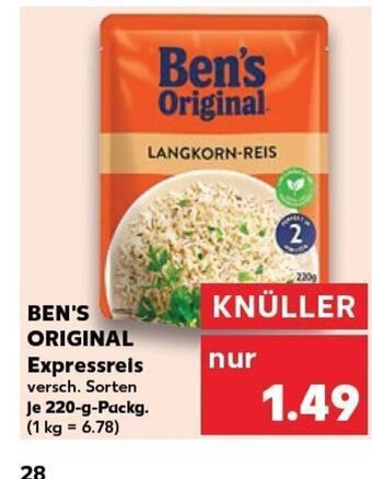 Kaufland BEN'S ORIGINAL Expressreis tilbud