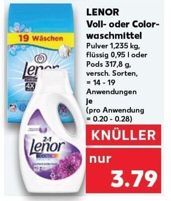 Kaufland DE LENOR Voll- oder Color-waschmittel tilbud