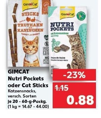 Kaufland DE GIMCAT Nutri Pockets oder Cat Sticks tilbud