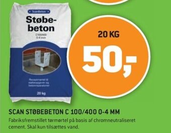 XL-BYG SCAN STØBEBETON C 100/400 0-4 MM tilbud