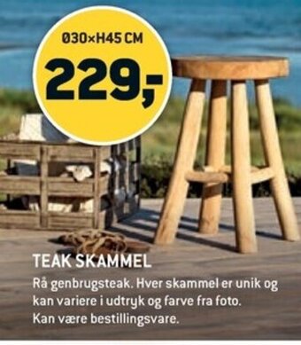 XL-BYG TEAK SKAMMEL tilbud