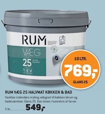 XL-BYG RUM VÆG 25 HALVMAT KØKKEN & BAD tilbud