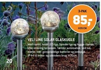 XL-BYG VELI LINE SOLAR GLASKUGLE tilbud