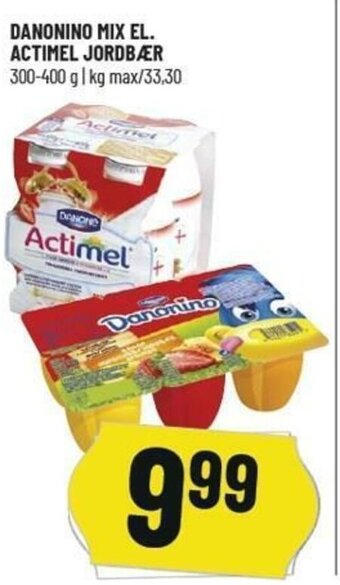 Løvbjerg Danonino Mix El. Actimel Jordbær 300-400g tilbud