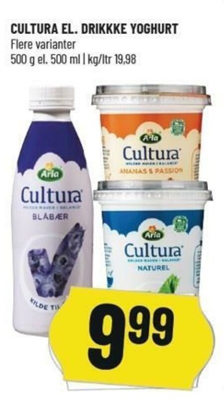 Cultura El. Drikke Yoghurt 500g tilbud hos Løvbjerg