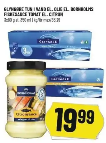 Løvbjerg Glyngøre Tun I Vand El. Olie El. Borholms Fiskesauce Tomat El. Citron 300ml tilbud