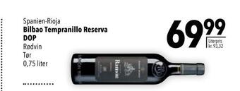 Citti Bilbao tempranillo reserva dop tilbud